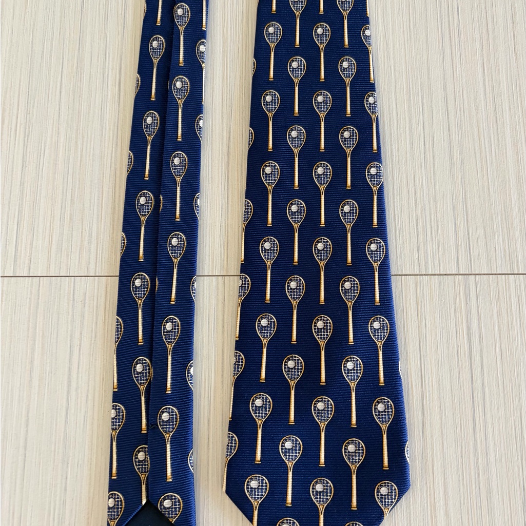 Elegant Chanel Blue Tennis Racket Tie